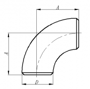 大口径短半径一倍弯头尺寸